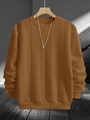 Men'S Casual Crew Neck Sweatshirt - Geometric Pattern, Long Sleeve, Loose Fit, Drawstring Hem, Light Gray, Streetwear Style, Comfortable Pullover for Casual Attire, Sweater Hoodie, Men'S Sweatshirt, White Sweater Men, Men'S W