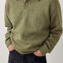 LVLAEA Men's Winter Collar Sweater Jacket - Thick Warm Brown/Beige Single-Breasted Button-Front Coat, H-Shape Tailored Fit for Layering, Casual & Formal Wear, Autumn/Winter (Hand Wash/Dry Clean) - Luxury Knit Outerwear