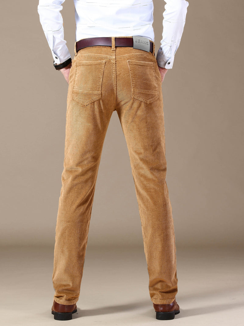 Men's Slim-Fit Straight-Leg Pants - All-Season Formal & Casual Trousers, Machine Washable Office & Everyday Pants for Men - Elegant Brown, Versatile Trousers, Sleek Design, Highquality Finish, Stylish Trousers, Business Attir