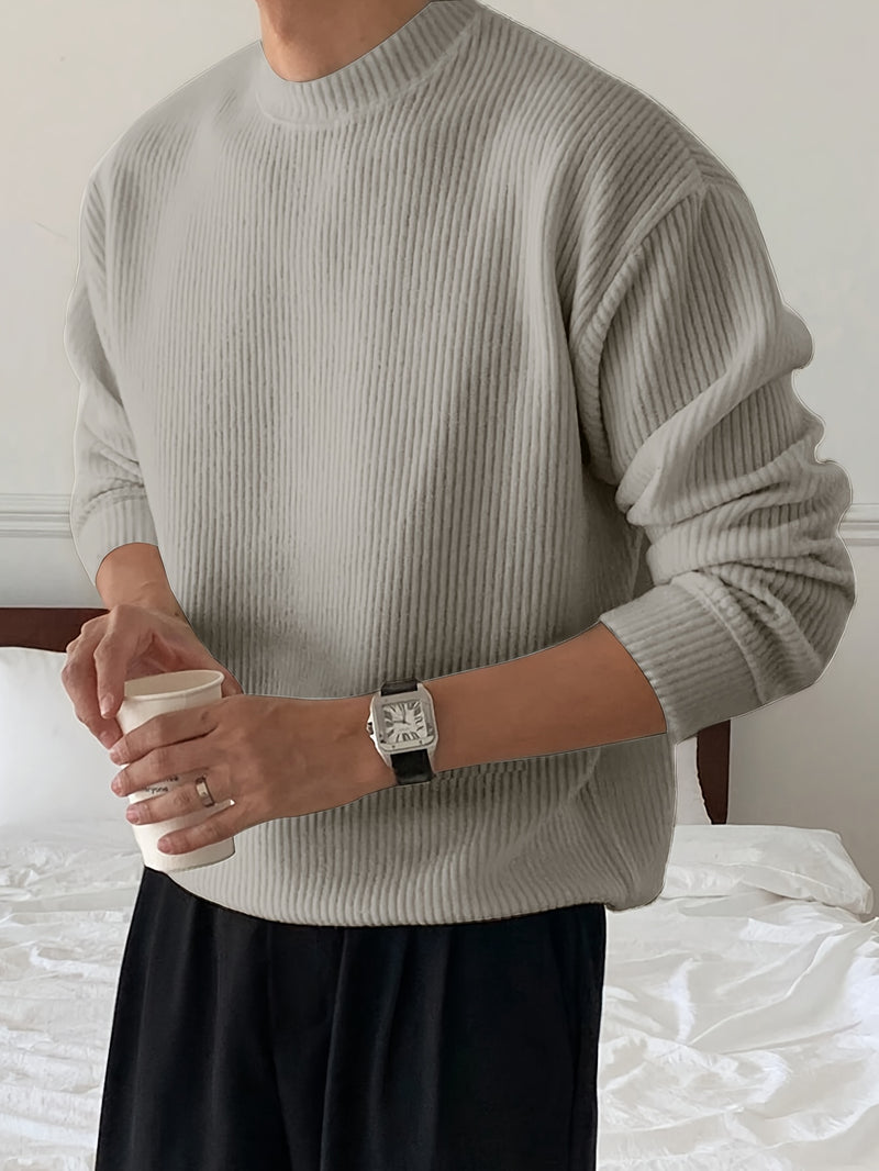 Men's Knit Sweater Autumn/Winter 2025 New Round Neck Pullover Casual Fashion Top