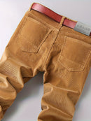 Men's Slim-Fit Straight-Leg Pants - All-Season Formal & Casual Trousers, Machine Washable Office & Everyday Pants for Men - Elegant Brown, Versatile Trousers, Sleek Design, Highquality Finish, Stylish Trousers, Business Attir