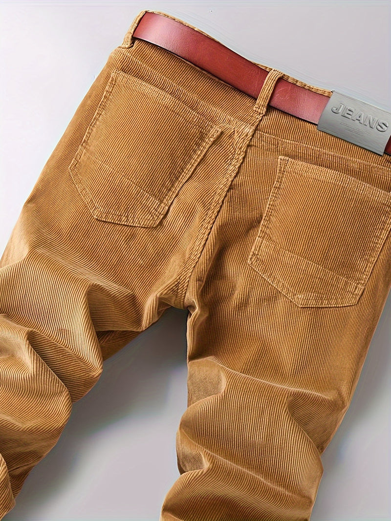 Men's Slim-Fit Straight-Leg Pants - All-Season Formal & Casual Trousers, Machine Washable Office & Everyday Pants for Men - Elegant Brown, Versatile Trousers, Sleek Design, Highquality Finish, Stylish Trousers, Business Attir