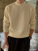 Men's Knit Sweater Autumn/Winter 2025 New Round Neck Pullover Casual Fashion Top