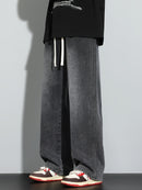 Men's Heavy-Washed Non-Stretch Jeans - Loose Fit Straight-Leg Non-Restrictive Pants, Machine Washable Everyday Jeans for Teens & Adults (Casual Outfits, Parties, All-Season Wear) - YG1133, Party Casual Wear, Distressed Denim