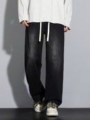 Men's Heavy-Washed Non-Stretch Jeans - Loose Fit Straight-Leg Non-Restrictive Pants, Machine Washable Everyday Jeans for Teens & Adults (Casual Outfits, Parties, All-Season Wear) - YG1133, Party Casual Wear, Distressed Denim