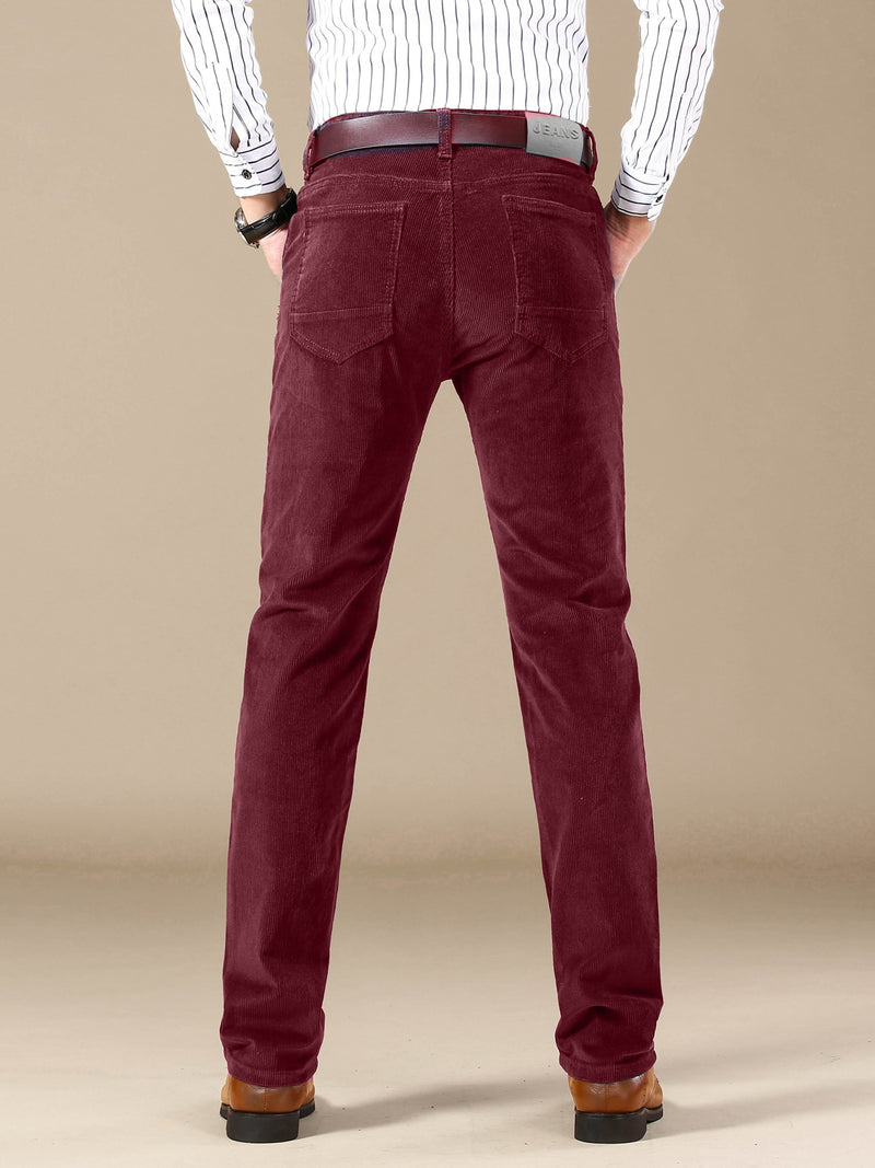 Men's Slim-Fit Straight-Leg Pants - All-Season Formal & Casual Trousers, Machine Washable Office & Everyday Pants for Men - Elegant Brown, Versatile Trousers, Sleek Design, Highquality Finish, Stylish Trousers, Business Attir