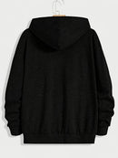 Men'S Full-Zip Hooded Sweatshirt - Full-Zip Front Closure, Navy Blue Athletic Jacket for Hiking, Running, Gym - All-Season Outdoor Sports Apparel with Adjustable Hood - Durable Casual Pullover for Everyday & Active Wear, Hiki