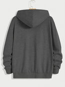 Men'S Full-Zip Hooded Sweatshirt - Full-Zip Front Closure, Navy Blue Athletic Jacket for Hiking, Running, Gym - All-Season Outdoor Sports Apparel with Adjustable Hood - Durable Casual Pullover for Everyday & Active Wear, Hiki