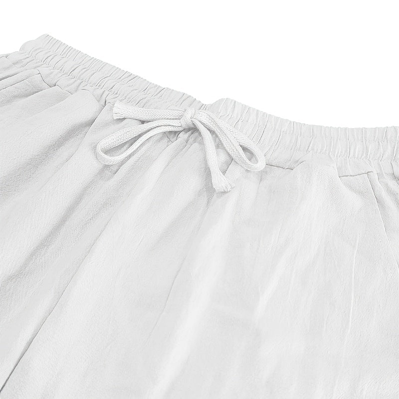 Men's Casual Linen Pants | Relaxed Fit with Drawstring Waist | 95% Linen, 5% Polyester | Breathable & Stylish for Indoor Gatherings, Outdoor Activities, and Golf | All-Season Wear | Beige Color, Versatile Clothing | Minimalis