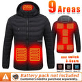 Heated Jackets Men Women 9/21/25 Areas Self Heating Jacket Winter Coat Vest Detachable Hood Heated Down Jacket Clothing Washed