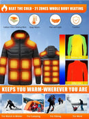 Heated Jackets Men Women 9/21/25 Areas Self Heating Jacket Winter Coat Vest Detachable Hood Heated Down Jacket Clothing Washed