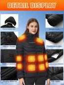 Heated Jackets Men Women 9/21/25 Areas Self Heating Jacket Winter Coat Vest Detachable Hood Heated Down Jacket Clothing Washed