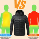 Heated Jackets Men Women 9/21/25 Areas Self Heating Jacket Winter Coat Vest Detachable Hood Heated Down Jacket Clothing Washed