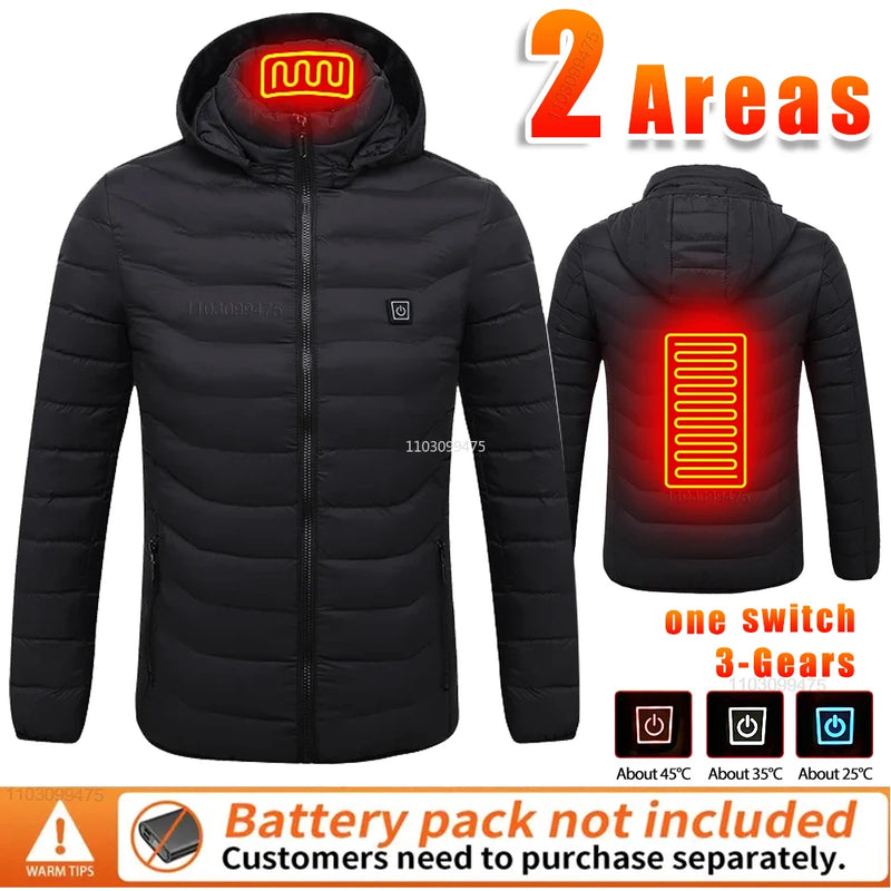 Heated Jackets Men Women 9/21/25 Areas Self Heating Jacket Winter Coat Vest Detachable Hood Heated Down Jacket Clothing Washed