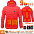 Heated Jackets Men Women 9/21/25 Areas Self Heating Jacket Winter Coat Vest Detachable Hood Heated Down Jacket Clothing Washed