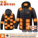 Heated Jackets Men Women 9/21/25 Areas Self Heating Jacket Winter Coat Vest Detachable Hood Heated Down Jacket Clothing Washed