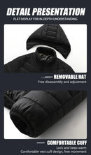 Heated Jackets Men Women 9/21/25 Areas Self Heating Jacket Winter Coat Vest Detachable Hood Heated Down Jacket Clothing Washed