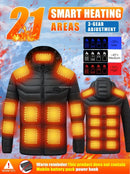 Heated Jackets Men Women 9/21/25 Areas Self Heating Jacket Winter Coat Vest Detachable Hood Heated Down Jacket Clothing Washed