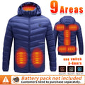 Heated Jackets Men Women 9/21/25 Areas Self Heating Jacket Winter Coat Vest Detachable Hood Heated Down Jacket Clothing Washed