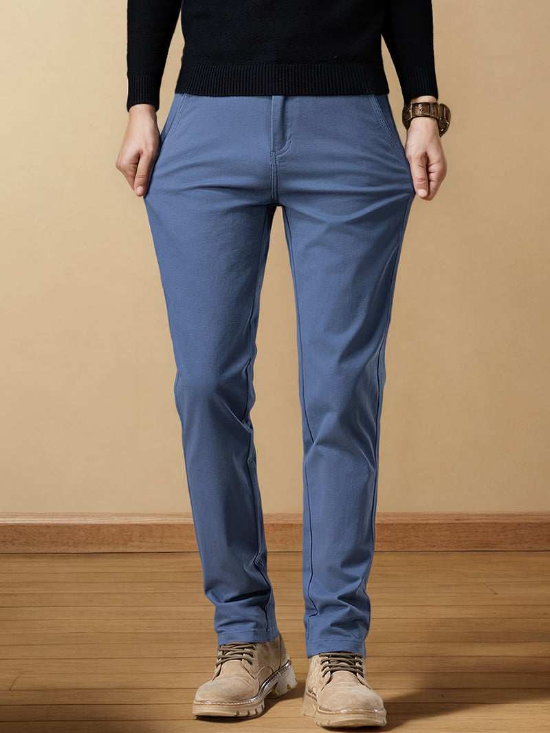 Men'S Business Casual Pants - Stretch Formal Trousers with Button Closure, Mid-Rise Office & Everyday Pants for Fall/Winter, Classic Black Formal & Everyday Attire - Durable Men'S Dress Pants, Business Casual Attire, Sleek De