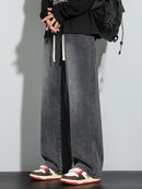 Men's Heavy-Washed Non-Stretch Jeans - Loose Fit Straight-Leg Non-Restrictive Pants, Machine Washable Everyday Jeans for Teens & Adults (Casual Outfits, Parties, All-Season Wear) - YG1133, Party Casual Wear, Distressed Denim