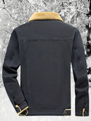 Men'S Heavy-Duty Work Jacket - Winter Construction Coat with Button Closure, Non-Stretch Fabric - Formal & Casual Outerwear for Cold Weather - Easy-Care Button-Up Jacket for Everyday & Professional Use, Winter Jacket, Classic