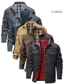 Men's Classic Bomber Jacket - Non-Stretch Jacket with Button Front Closure, All-Season Business casual & Everyday Outerwear Coat for Office, Formal Events, Leisure Activities - Machine Washable