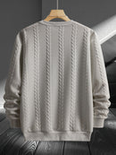 Men'S Casual Crew Neck Sweatshirt - Geometric Pattern, Long Sleeve, Loose Fit, Drawstring Hem, Light Gray, Streetwear Style, Comfortable Pullover for Casual Attire, Sweater Hoodie, Men'S Sweatshirt, White Sweater Men, Men'S W