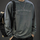 Iron Genghis & Forward Bull Men's Casual Long Sleeve T-Shirt - Relaxed Fit Round Neck, "Originals" Letter Print, Machine Washable,, Plus Size Available