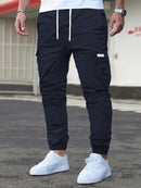 Men's Cargo Pants - Non-Stretch Fabric with Multiple Utility Pockets, Adjustable Drawstring Waist, All-Season Casual Pants for Everyday & Formal Outfits - Ideal Gift for Men (Birthday/Christmas) - Machine Washable, Versatile