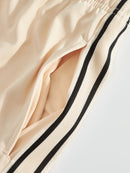 Men'S Casual Striped Straight-Leg Joggers - Loose Fit, Lightweight Polyester, Black & White Vertical Stripes, Pockets, Perfect for Casual Attire, Relaxed Fit Pants | Modern Striped Pants | Lightweight Fabric