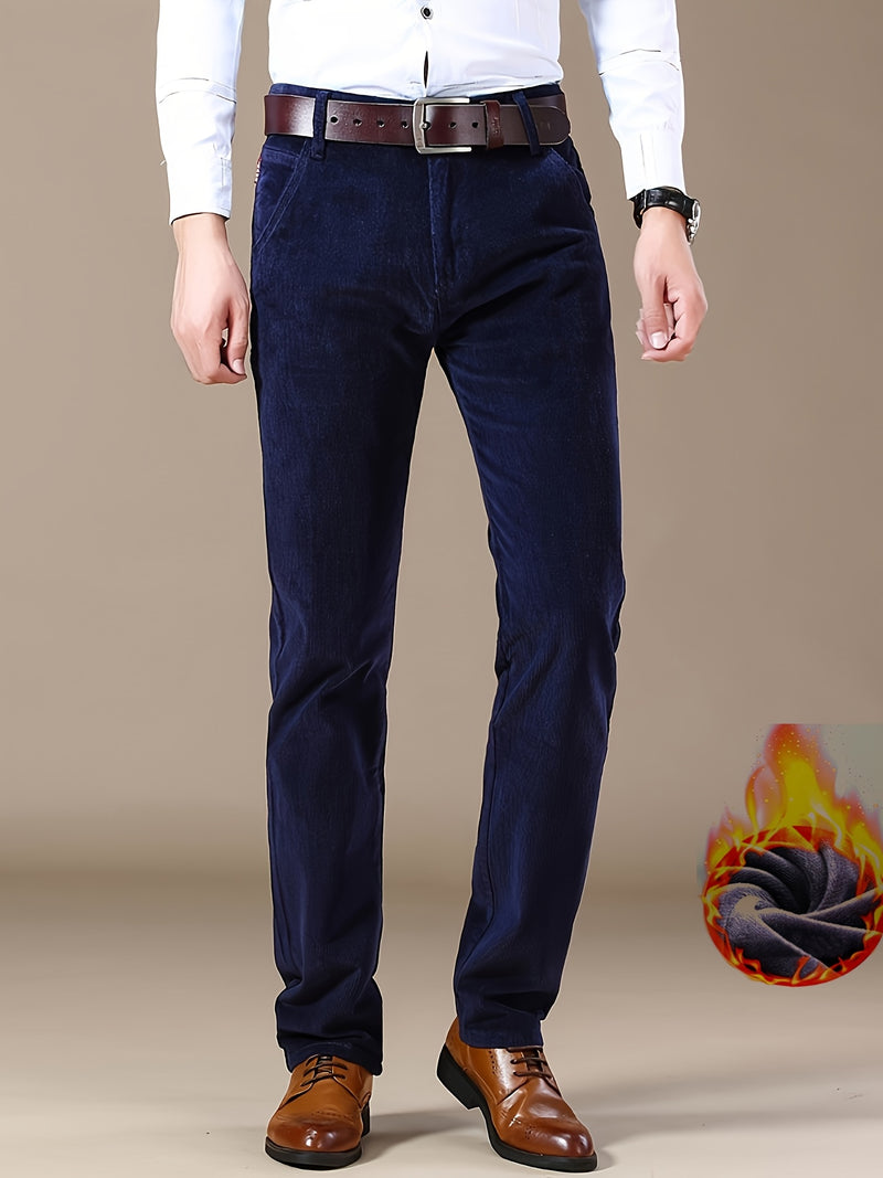 Men's Slim-Fit Straight-Leg Pants - All-Season Formal & Casual Trousers, Machine Washable Office & Everyday Pants for Men - Elegant Brown, Versatile Trousers, Sleek Design, Highquality Finish, Stylish Trousers, Business Attir