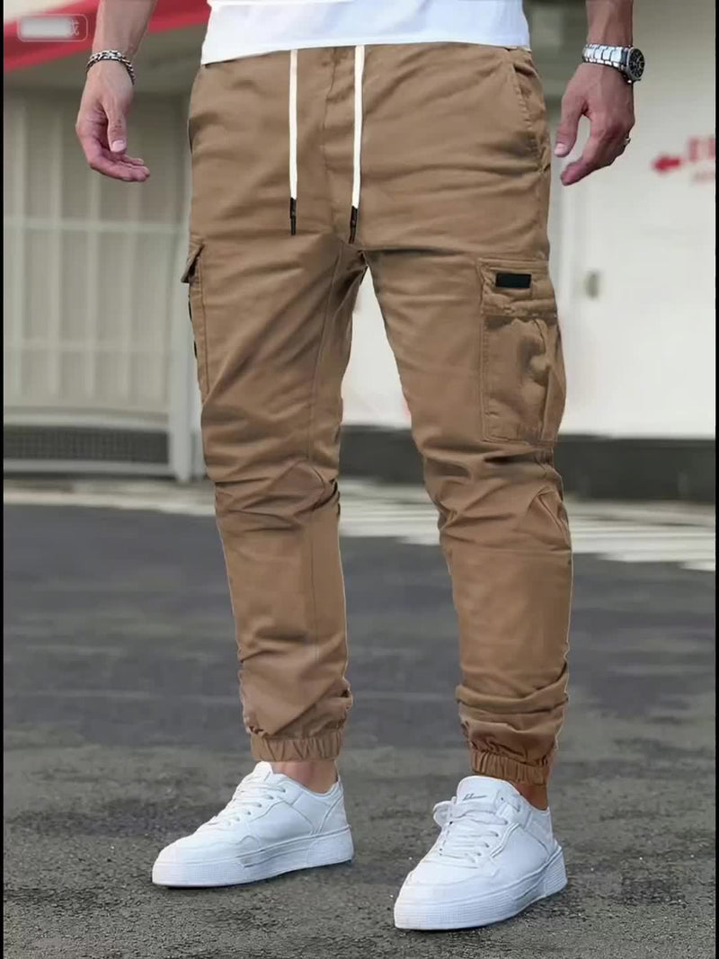 Men's Cargo Pants - Non-Stretch Fabric with Multiple Utility Pockets, Adjustable Drawstring Waist, All-Season Casual Pants for Everyday & Formal Outfits - Ideal Gift for Men (Birthday/Christmas) - Machine Washable, Versatile