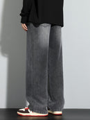 Men's Heavy-Washed Non-Stretch Jeans - Loose Fit Straight-Leg Non-Restrictive Pants, Machine Washable Everyday Jeans for Teens & Adults (Casual Outfits, Parties, All-Season Wear) - YG1133, Party Casual Wear, Distressed Denim