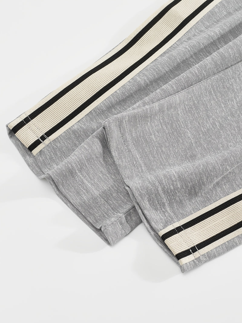 Men'S Casual Striped Straight-Leg Joggers - Loose Fit, Lightweight Polyester, Black & White Vertical Stripes, Pockets, Perfect for Casual Attire, Relaxed Fit Pants | Modern Striped Pants | Lightweight Fabric