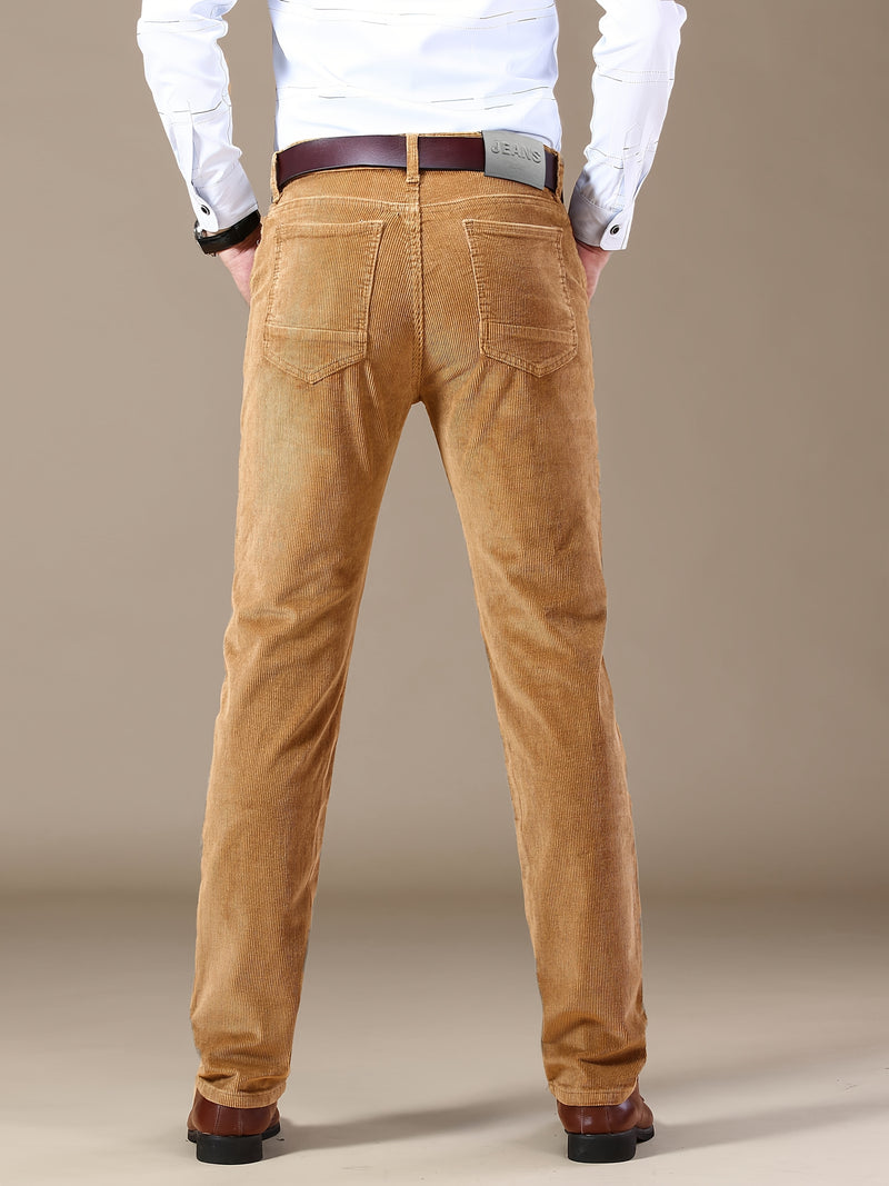 Men's Slim-Fit Straight-Leg Pants - All-Season Formal & Casual Trousers, Machine Washable Office & Everyday Pants for Men - Elegant Brown, Versatile Trousers, Sleek Design, Highquality Finish, Stylish Trousers, Business Attir