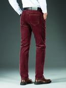 Men's Slim-Fit Straight-Leg Pants - All-Season Formal & Casual Trousers, Machine Washable Office & Everyday Pants for Men - Elegant Brown, Versatile Trousers, Sleek Design, Highquality Finish, Stylish Trousers, Business Attir