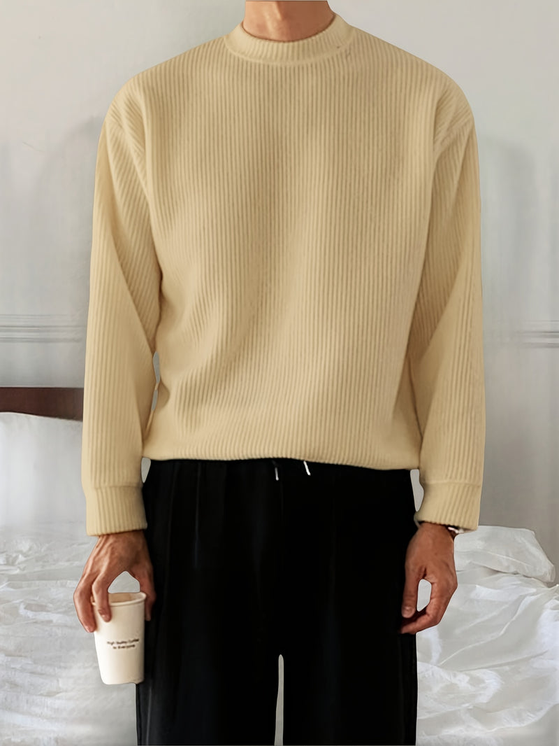 Men's Knit Sweater Autumn/Winter 2025 New Round Neck Pullover Casual Fashion Top