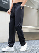 Men's Quick-Dry Athletic Pants - Breathable, Lightweight Casual Joggers with Drawstring Waist for All Seasons, Jogging Pants