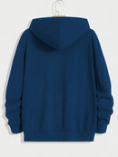 Men'S Full-Zip Hooded Sweatshirt - Full-Zip Front Closure, Navy Blue Athletic Jacket for Hiking, Running, Gym - All-Season Outdoor Sports Apparel with Adjustable Hood - Durable Casual Pullover for Everyday & Active Wear, Hiki