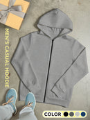 Men'S Full-Zip Hooded Sweatshirt - Full-Zip Front Closure, Navy Blue Athletic Jacket for Hiking, Running, Gym - All-Season Outdoor Sports Apparel with Adjustable Hood - Durable Casual Pullover for Everyday & Active Wear, Hiki