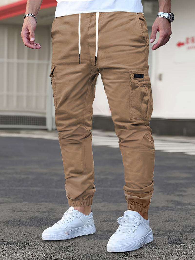 Men's Cargo Pants - Non-Stretch Fabric with Multiple Utility Pockets, Adjustable Drawstring Waist, All-Season Casual Pants for Everyday & Formal Outfits - Ideal Gift for Men (Birthday/Christmas) - Machine Washable, Versatile