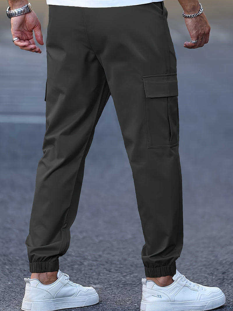 Men's Cargo Pants - Non-Stretch Fabric with Multiple Utility Pockets, Adjustable Drawstring Waist, All-Season Casual Pants for Everyday & Formal Outfits - Ideal Gift for Men (Birthday/Christmas) - Machine Washable, Versatile
