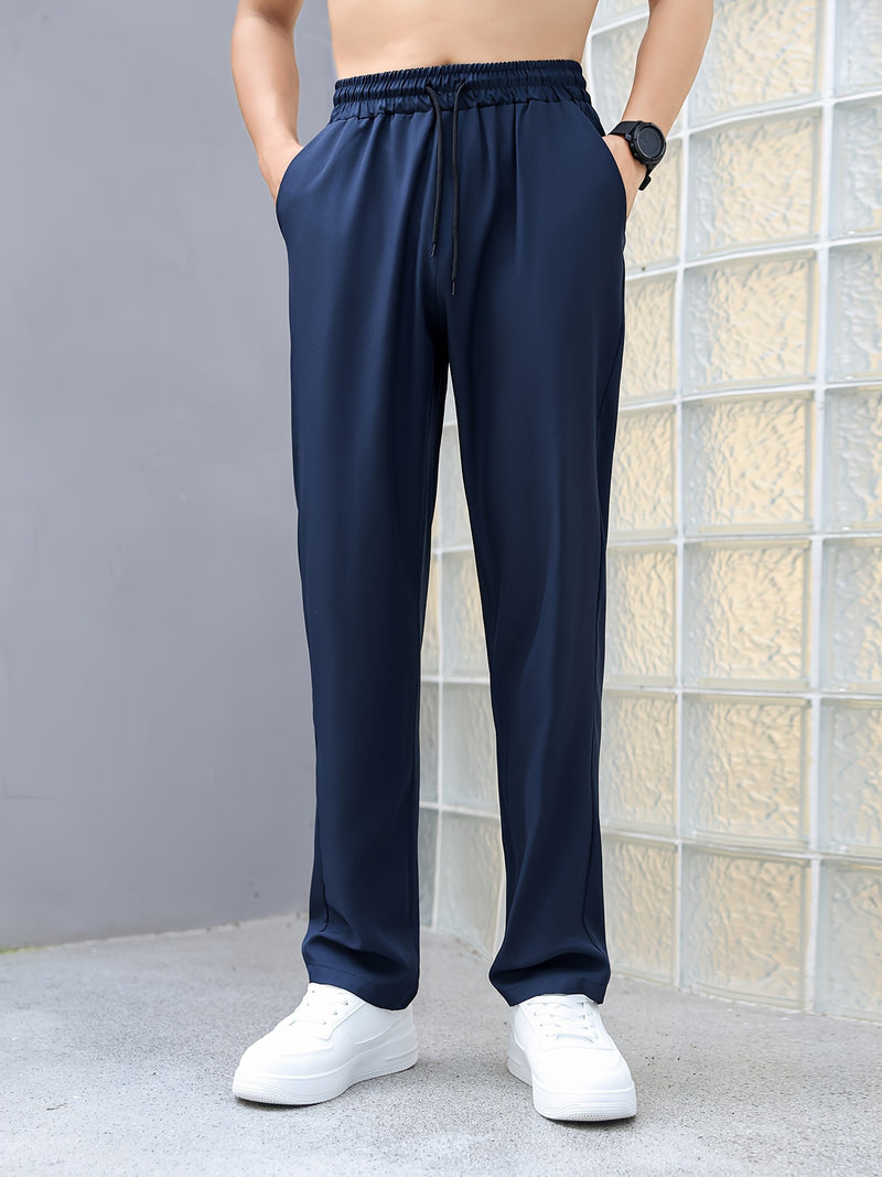 Men's Quick-Dry Athletic Pants - Breathable, Lightweight Casual Joggers with Drawstring Waist for All Seasons, Jogging Pants