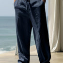 Men's Casual Linen Pants | Relaxed Fit with Drawstring Waist | 95% Linen, 5% Polyester | Breathable & Stylish for Indoor Gatherings, Outdoor Activities, and Golf | All-Season Wear | Beige Color, Versatile Clothing | Minimalis