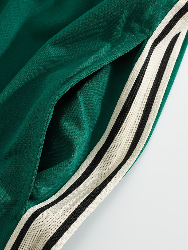 Men'S Casual Striped Straight-Leg Joggers - Loose Fit, Lightweight Polyester, Black & White Vertical Stripes, Pockets, Perfect for Casual Attire, Relaxed Fit Pants | Modern Striped Pants | Lightweight Fabric