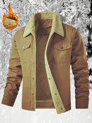 Men'S Heavy-Duty Work Jacket - Winter Construction Coat with Button Closure, Non-Stretch Fabric - Formal & Casual Outerwear for Cold Weather - Easy-Care Button-Up Jacket for Everyday & Professional Use, Winter Jacket, Classic