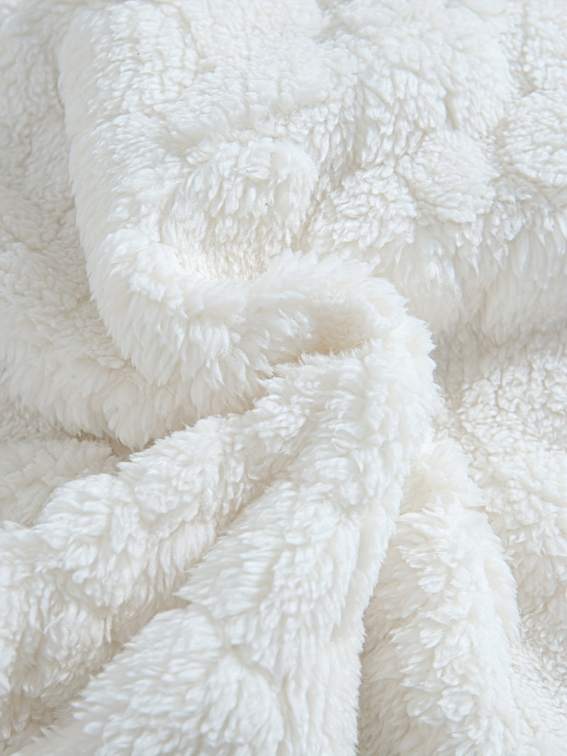 1pc Solid Color Plush Stand Collar Zipper Sweater - Soft Warm Breathable Loose Fit Long Sleeve Casual Sweatshirt with Embroidery, Hand Washable for Casual Attire & Layering, Cozy Winter Outfits