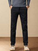 Men'S Business Casual Pants - Stretch Formal Trousers with Button Closure, Mid-Rise Office & Everyday Pants for Fall/Winter, Classic Black Formal & Everyday Attire - Durable Men'S Dress Pants, Business Casual Attire, Sleek De